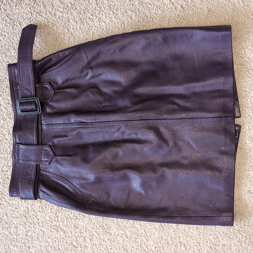 Vintage Purple Leather Skirt